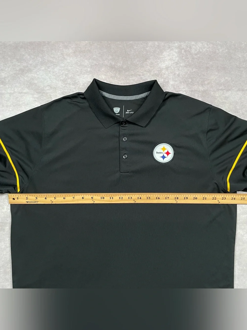 Pittsburgh Steelers Nike Polo Mens XL Black NFL Equipment Dri Fit On Field